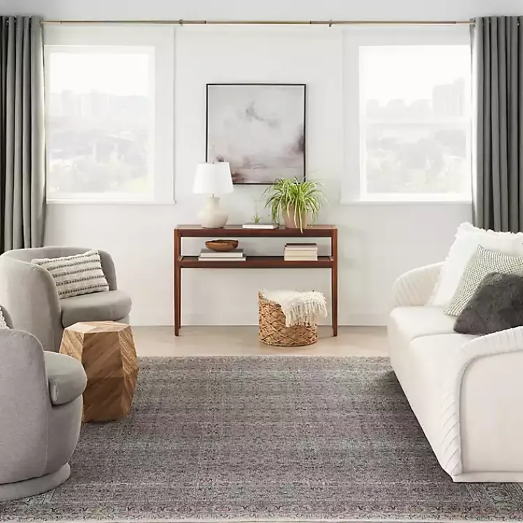 Area Rugs-Kirklands Home Dark Vintage Floral Washable Area Rug, 5x7 Gray