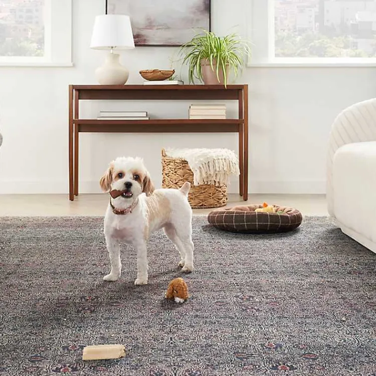 Area Rugs-Kirklands Home Dark Vintage Floral Washable Area Rug, 7x9 Gray