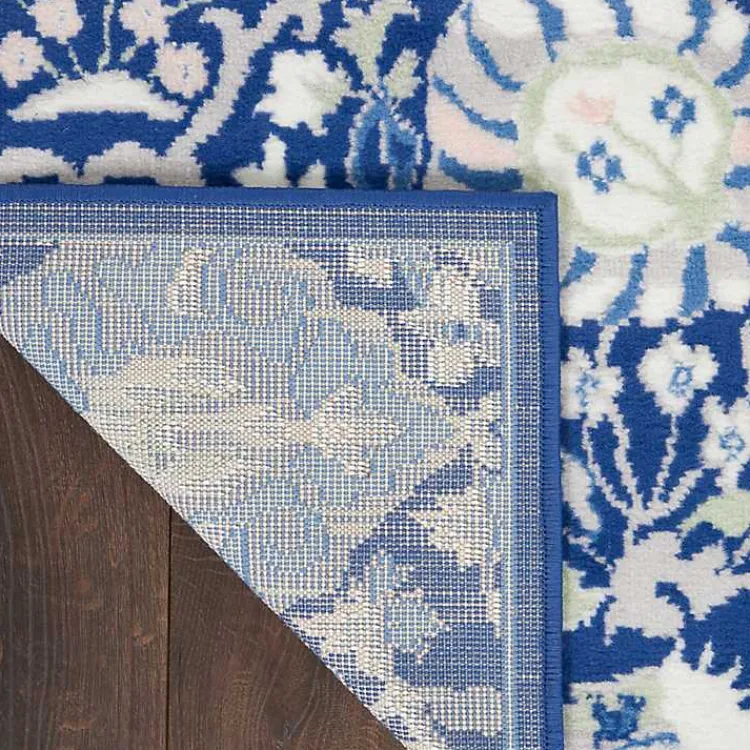 Area Rugs-Kirklands Home Royal Blue Floral Motif Area Rug, 8x10