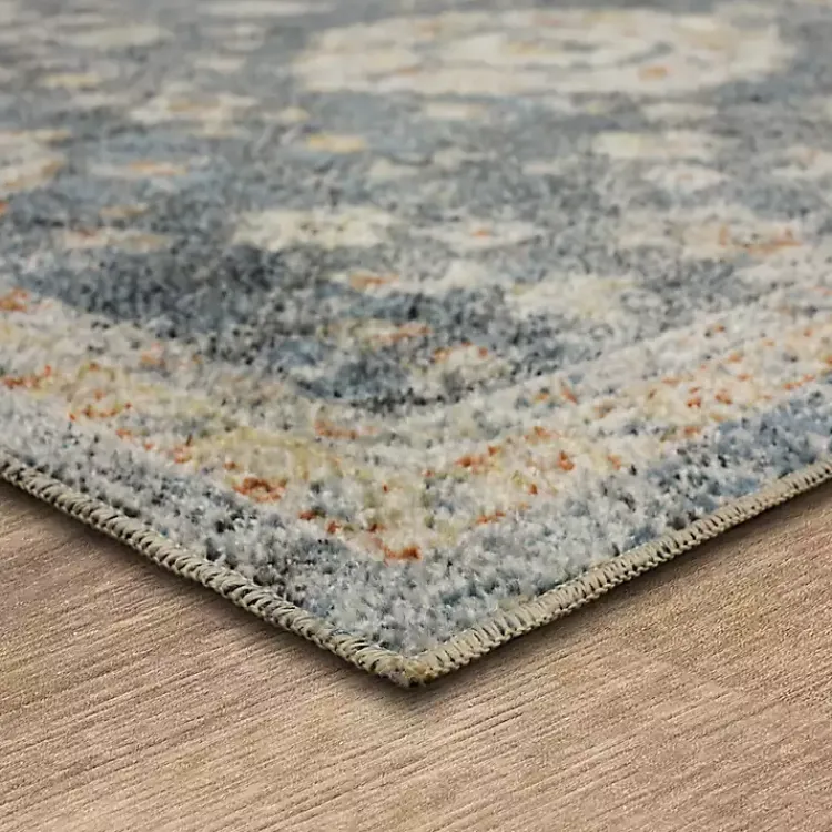 Area Rugs-Kirklands Home Amanda Anthracite Washable Area Rug, 9x6 Blue