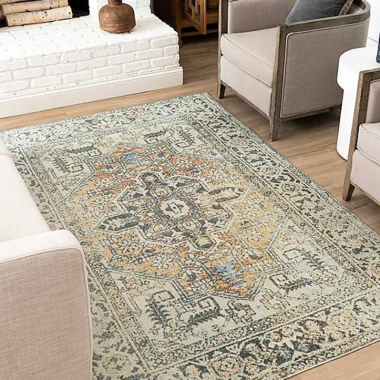 Area Rugs-Kirklands Home Wilcox Medallion Area Rug, 6x9 Ivory