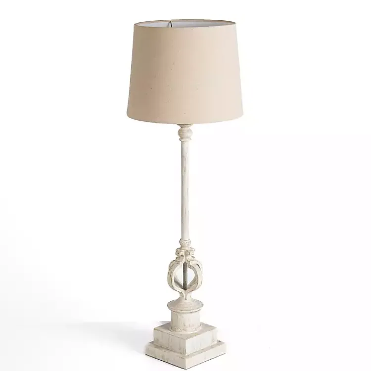 Buffet Lamps-Kirklands Home Distressed Cream Quatre Buffet Lamp Ivory