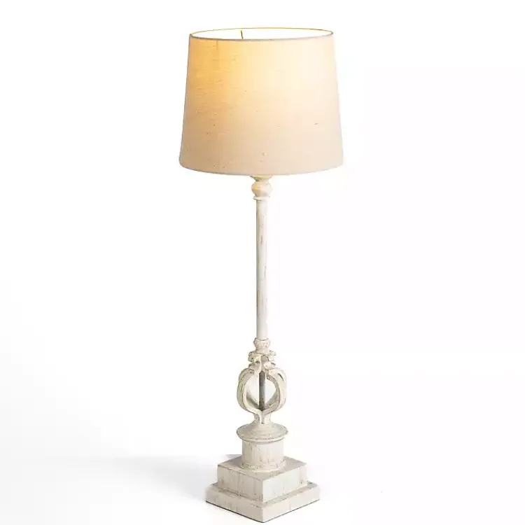 Buffet Lamps-Kirklands Home Distressed Cream Quatre Buffet Lamp Ivory