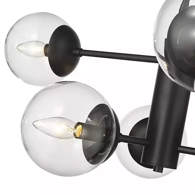 Chandeliers & Pendant Lighting-Kirklands Home Mod 5-Arm Globe Chandelier Black