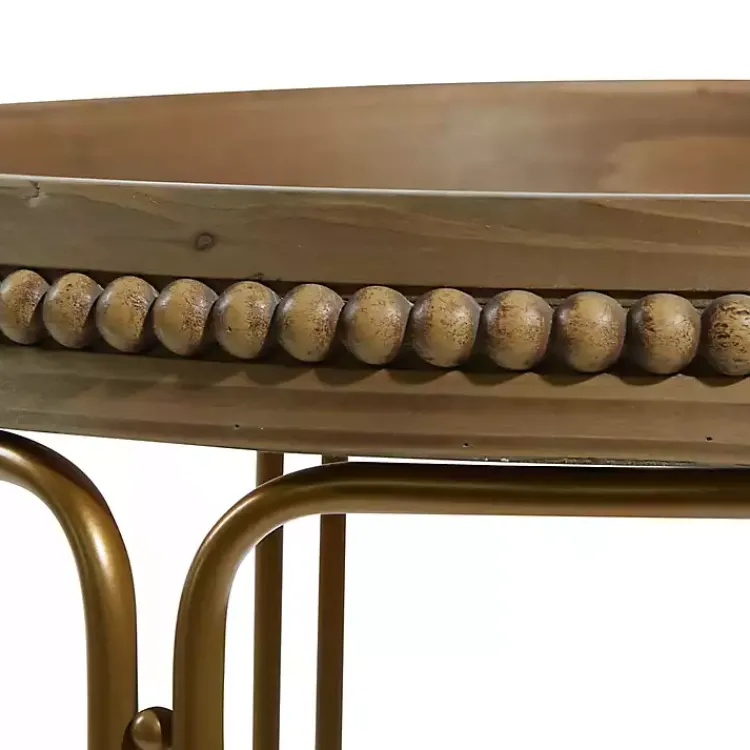 Accent & End Tables-Kirklands Home Wood Beaded Nesting Side Tables, Set of 2 Brown