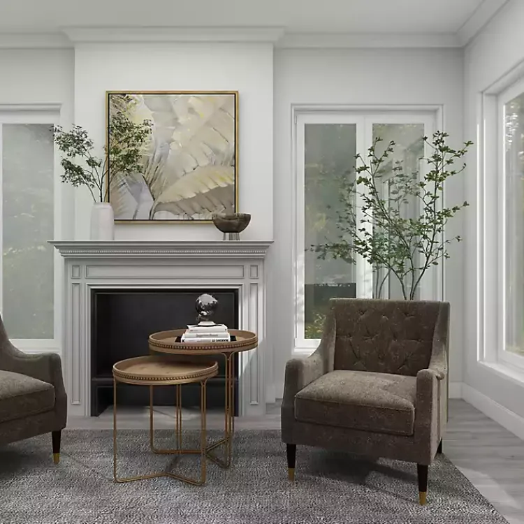 Accent & End Tables-Kirklands Home Wood Beaded Nesting Side Tables, Set of 2 Brown