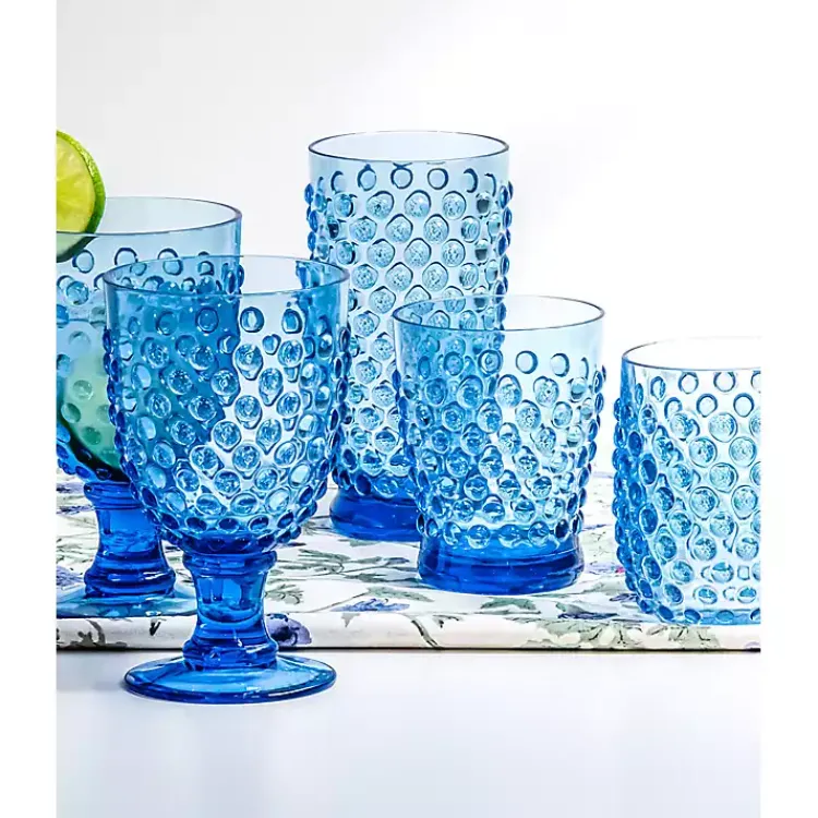 Glassware & Drinkware-Kirklands Home Beaded Acrylic Tumbler Glasses, Set of 6 Blue
