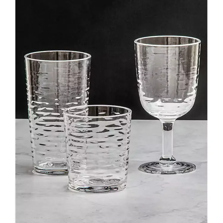 Glassware & Drinkware-Kirklands Home Ripple Shatterproof Goblet Glasses, Set of 6 Clear