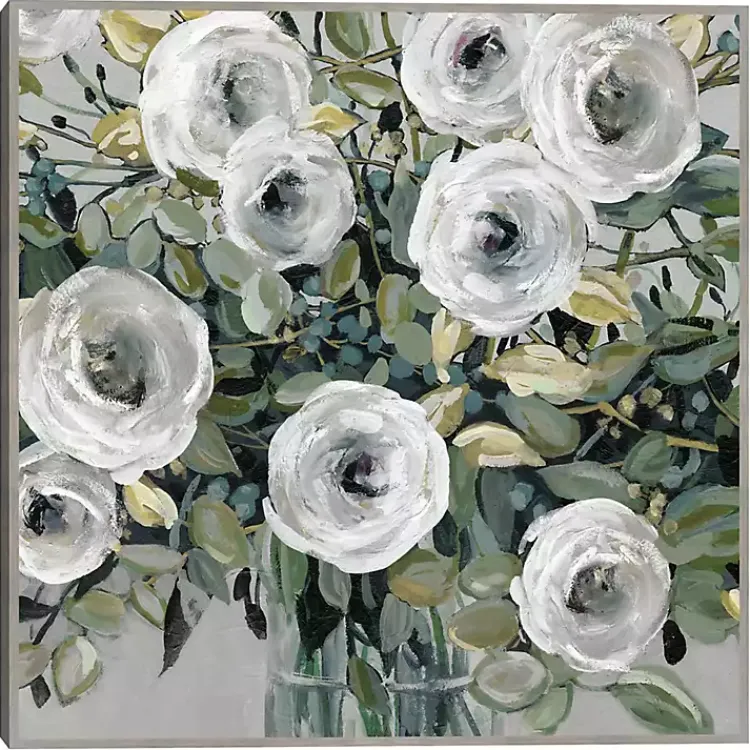 Framed Art-Kirklands Home White Rose Parade Framed Canvas Art Print