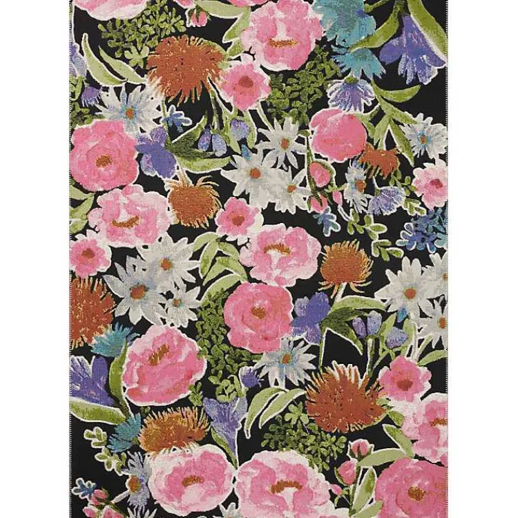 Area Rugs-Kirklands Home Midnight Garden Party Indoor/Outdoor Rug, 7x11