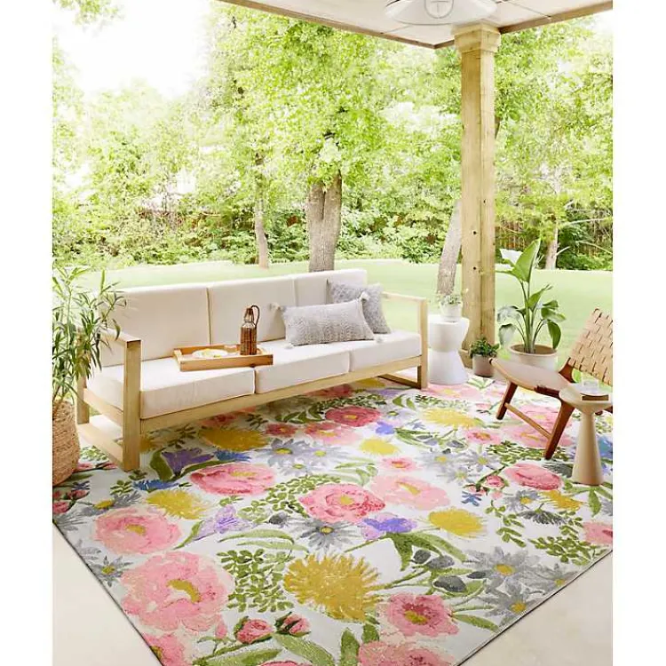 Area Rugs-Kirklands Home Daylight Garden Party Indoor/Outdoor Rug, 6x9