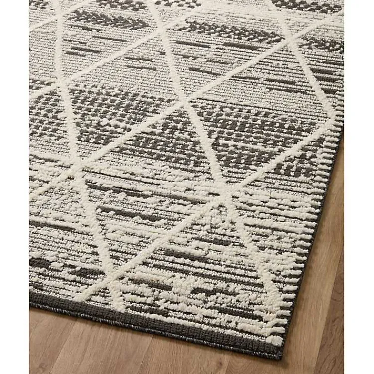 Area Rugs-Kirklands Home Charcoal Gradient Diamond Area Rug, 5x7
