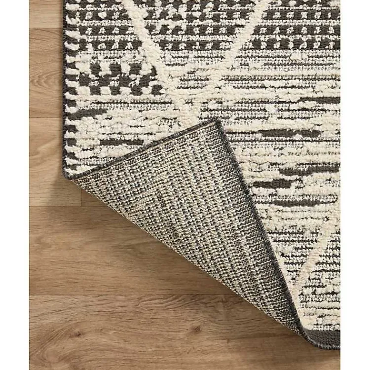 Area Rugs-Kirklands Home Charcoal Gradient Diamond Area Rug, 5x7