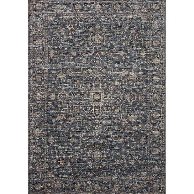 Area Rugs-Kirklands Home Dark Sorrento Medallion Area Rug, 5x7 Blue