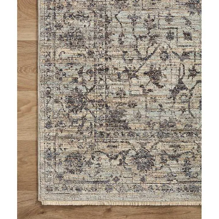 Area Rugs-Kirklands Home Charcoal Sorrento Medallion Area Rug, 6x9 Gray