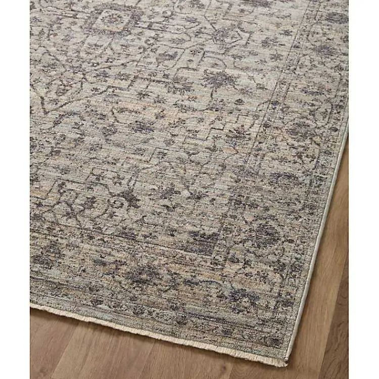 Area Rugs-Kirklands Home Charcoal Sorrento Medallion Area Rug, 6x9 Gray