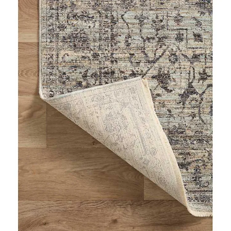 Area Rugs-Kirklands Home Charcoal Sorrento Medallion Area Rug, 6x9 Gray