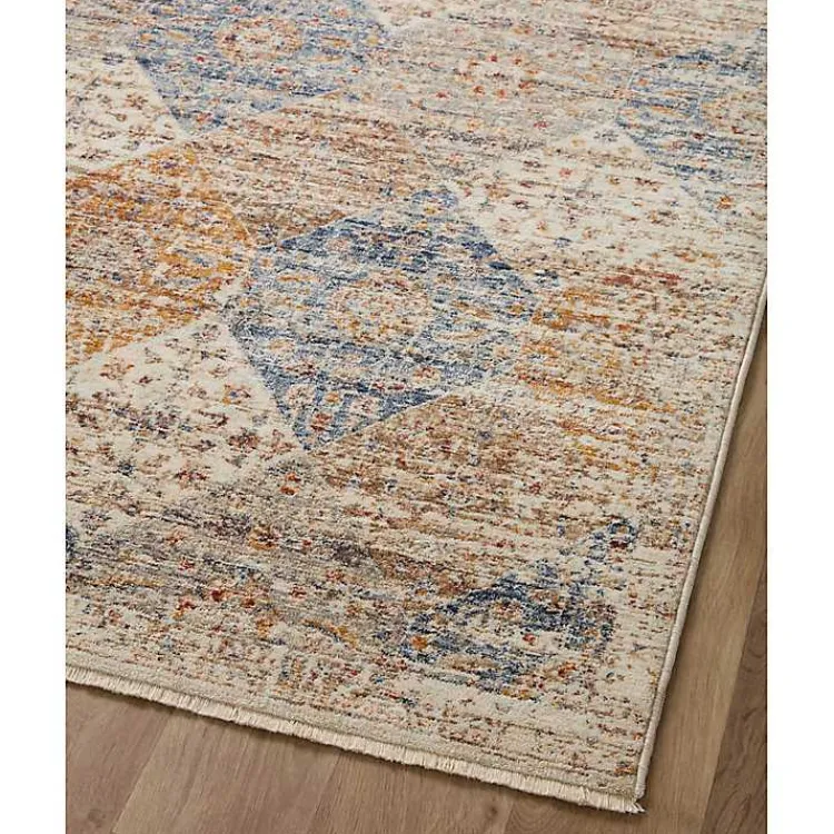 Area Rugs-Kirklands Home Neutral Diamond Patchwork Area Rug, 5x7