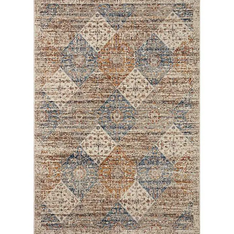 Area Rugs-Kirklands Home Neutral Diamond Patchwork Area Rug, 7x10