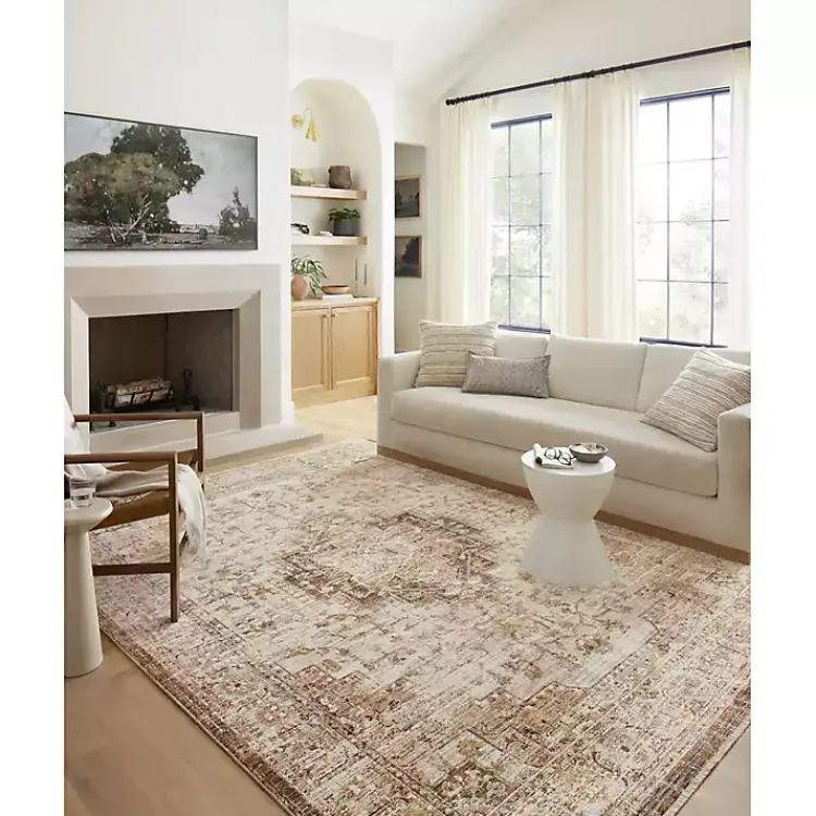 Area Rugs-Kirklands Home Mocha and Cream Sorrento Area Rug, 7x10