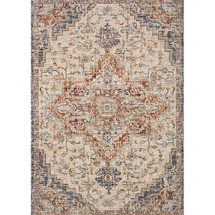 Area Rugs-Kirklands Home Ivory and Blue Bergamo Area Rug, 7x10