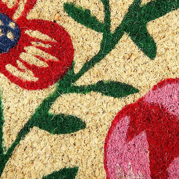 Doormats-Kirklands Home Bright Summer Blossoms Coir Doormat