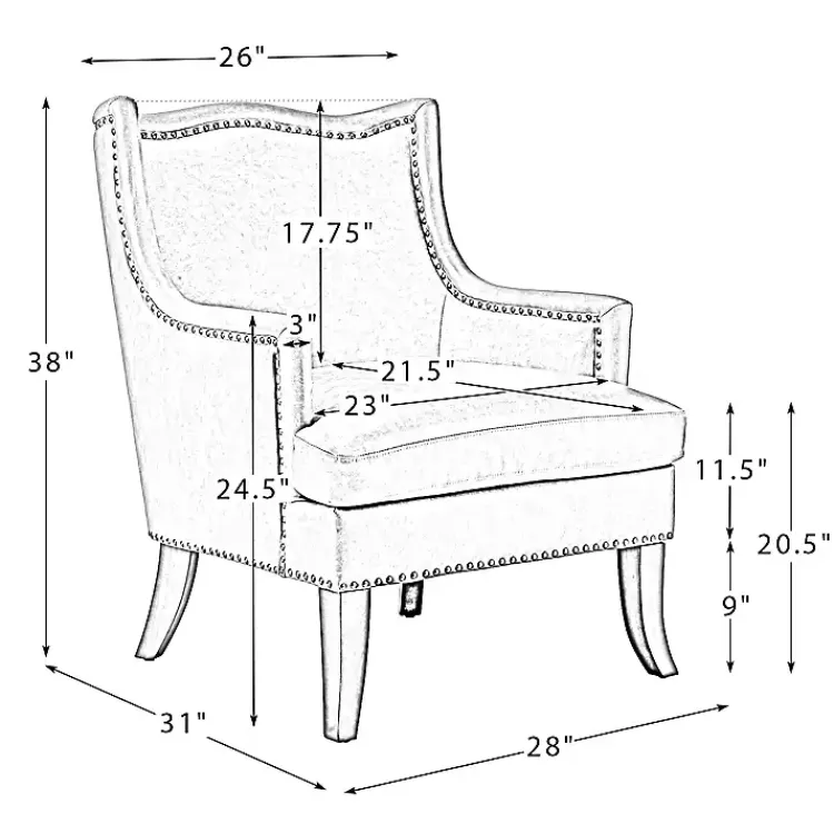 Accent Chairs-Kirklands Home Navy Faux Leather Wingback Accent Chair Blue