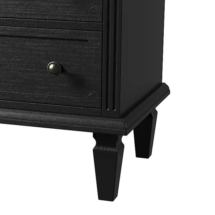 Nightstands-Kirklands Home Smooth 2-Drawer Wood Nightstand Black