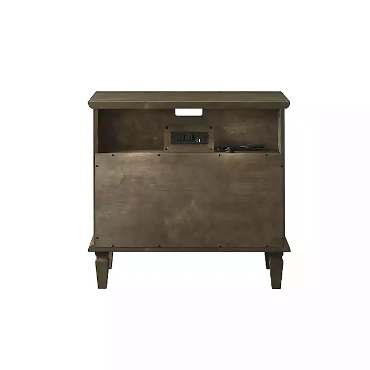 Nightstands-Kirklands Home Ash 2-Drawer Wood Nightstand Brown