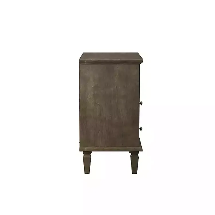 Nightstands-Kirklands Home Ash 2-Drawer Wood Nightstand Brown