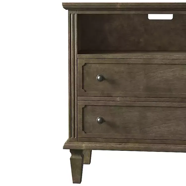 Nightstands-Kirklands Home Ash 2-Drawer Wood Nightstand Brown
