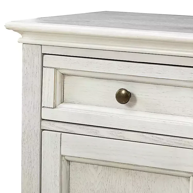 Cabinets & Sideboards-Kirklands Home Wood Glass Door Sideboard Cabinet White