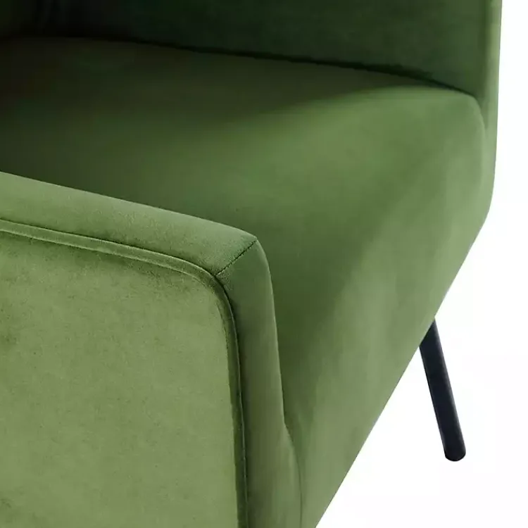 Accent Chairs-Kirklands Home Velvet Upholstered Black Legs Accent Chair Green