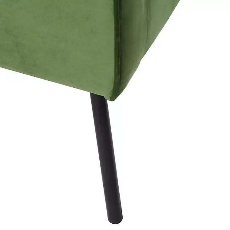 Accent Chairs-Kirklands Home Velvet Upholstered Black Legs Accent Chair Green
