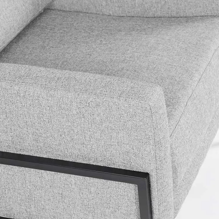 Accent Chairs-Kirklands Home Upholstered Square Accent Chair Gray