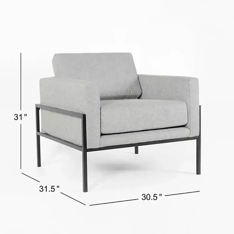 Accent Chairs-Kirklands Home Upholstered Square Accent Chair Gray