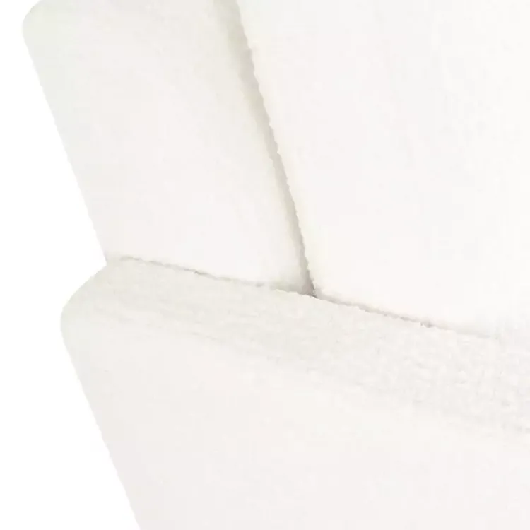Accent Chairs-Kirklands Home Boucle Wood Frame Accent Chair White