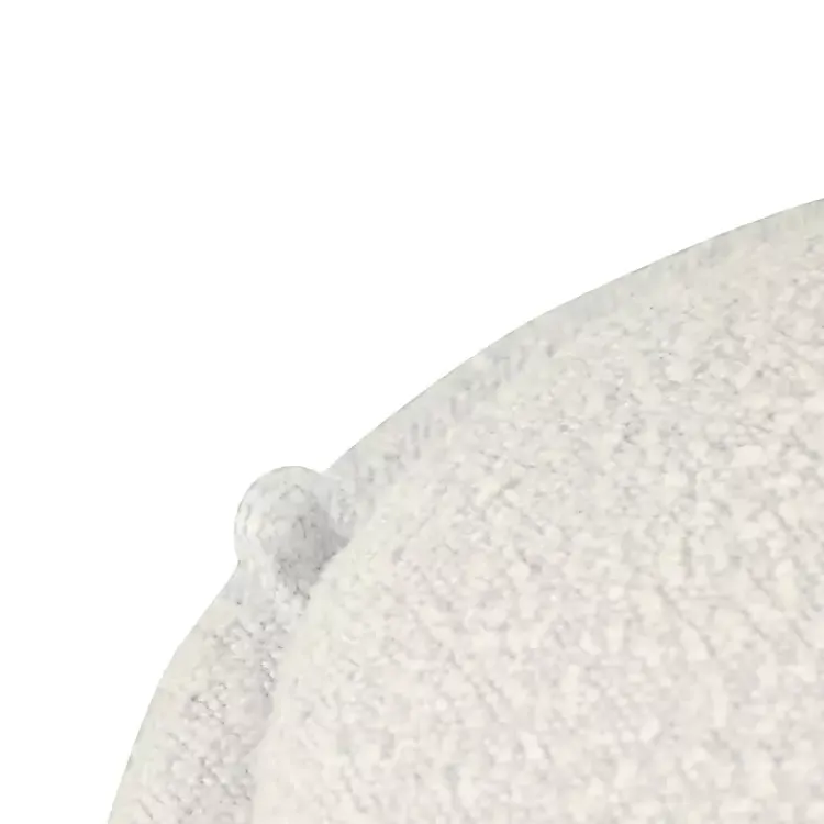 Benches & Ottomans-Kirklands Home Round Cream Boucle Storage Ottoman Ivory