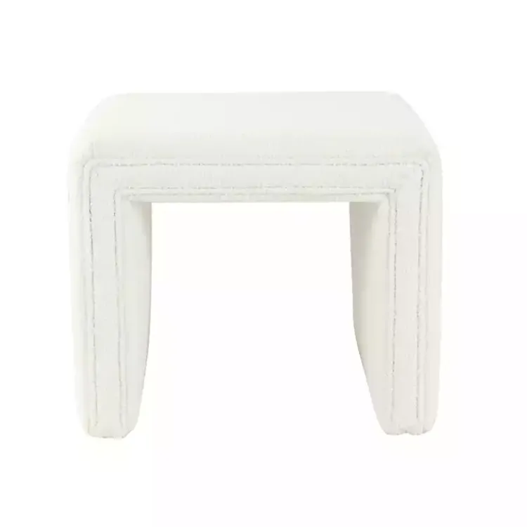 Benches & Ottomans-Kirklands Home Cream Boucle Arch Ottoman White