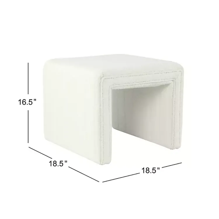 Benches & Ottomans-Kirklands Home Cream Boucle Arch Ottoman White
