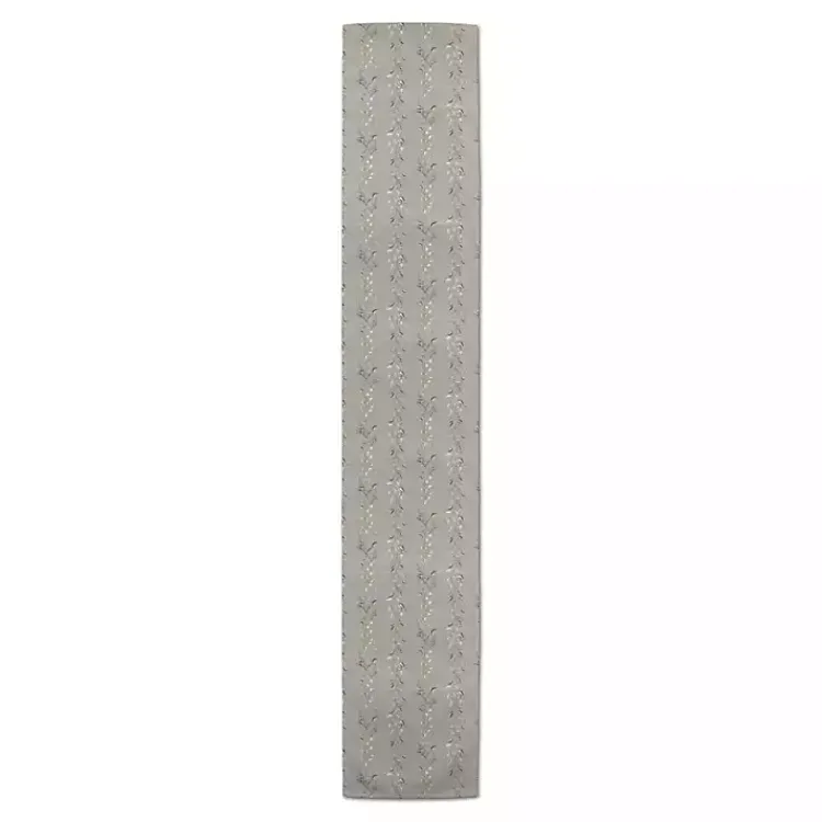 Table Linens-Kirklands Home Botanical Vines Table Runner, 72 in. Gray