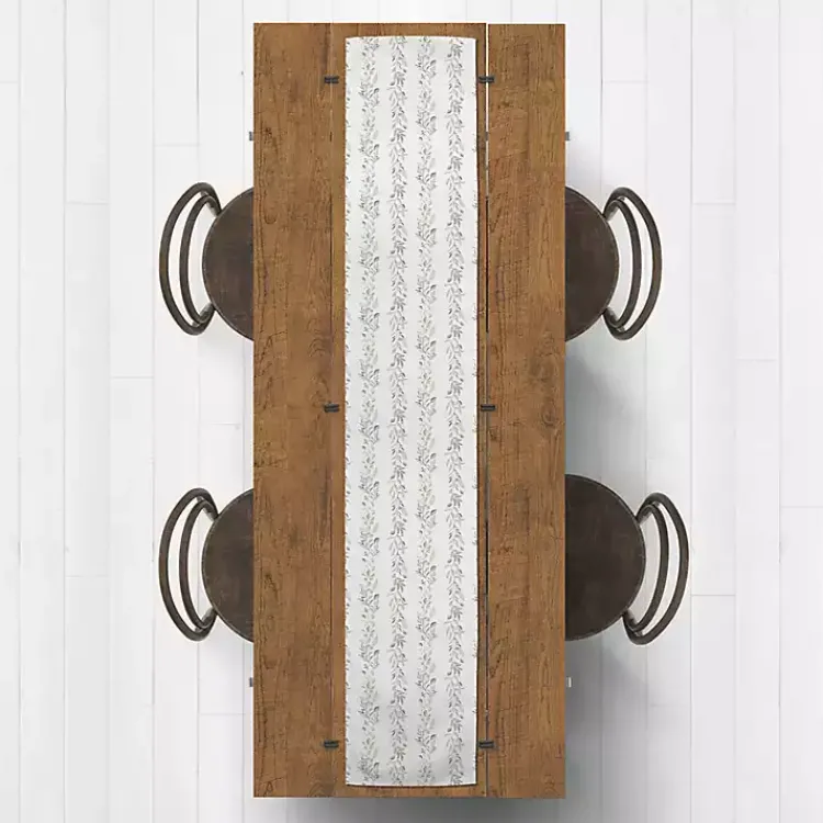 Table Linens-Kirklands Home Botanical Vines Table Runner, 90 in. White