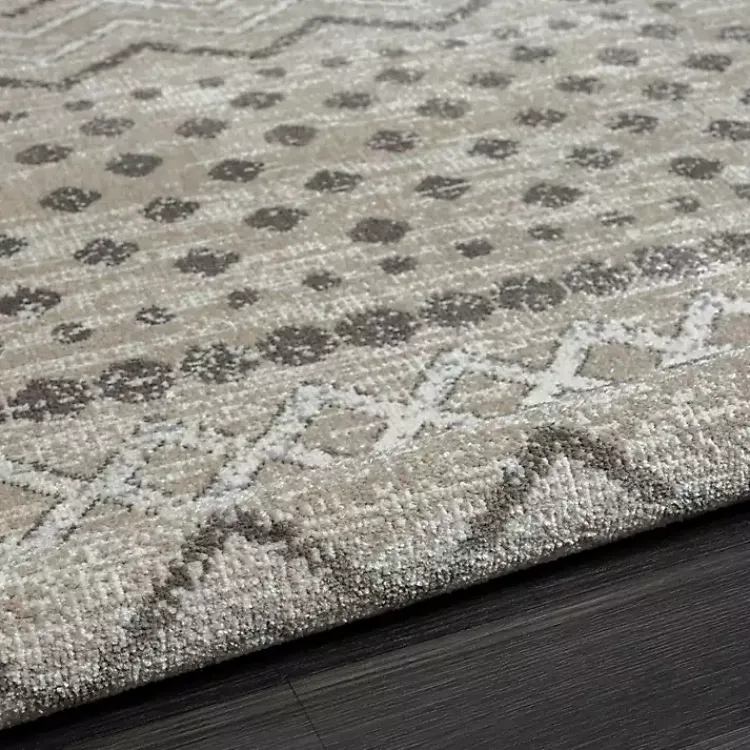 Area Rugs-Kirklands Home Beige Geometric Stripe Washable Area Rug, 5x7