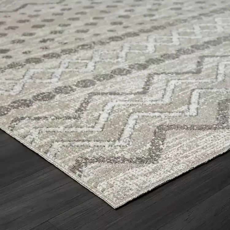 Area Rugs-Kirklands Home Beige Geometric Stripe Washable Area Rug, 5x7