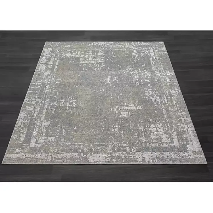 Area Rugs-Kirklands Home Distressed Washable Area Rug, 5x7 Gray