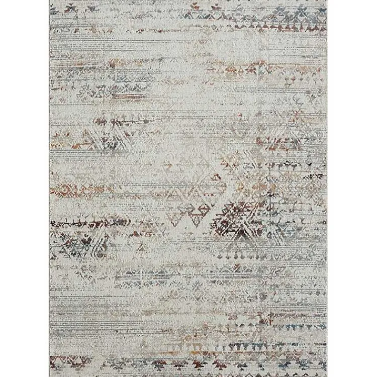 Area Rugs-Kirklands Home Distressed Medallion Washable Area Rug, 5x7 Ivory
