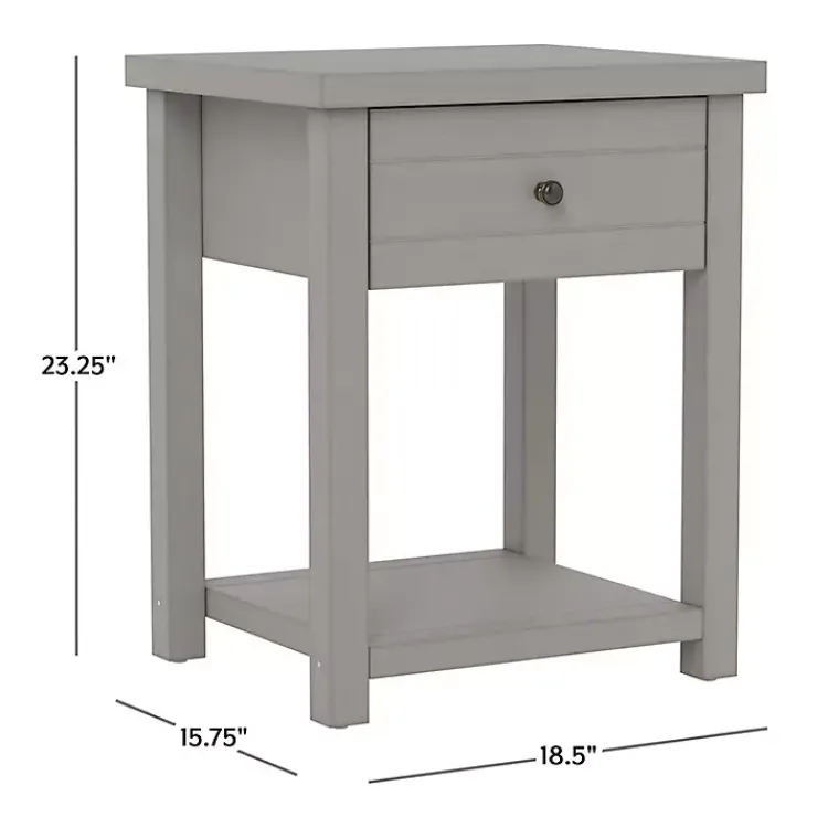 Accent & End Tables-Kirklands Home Bailie Wooden Side Table Gray