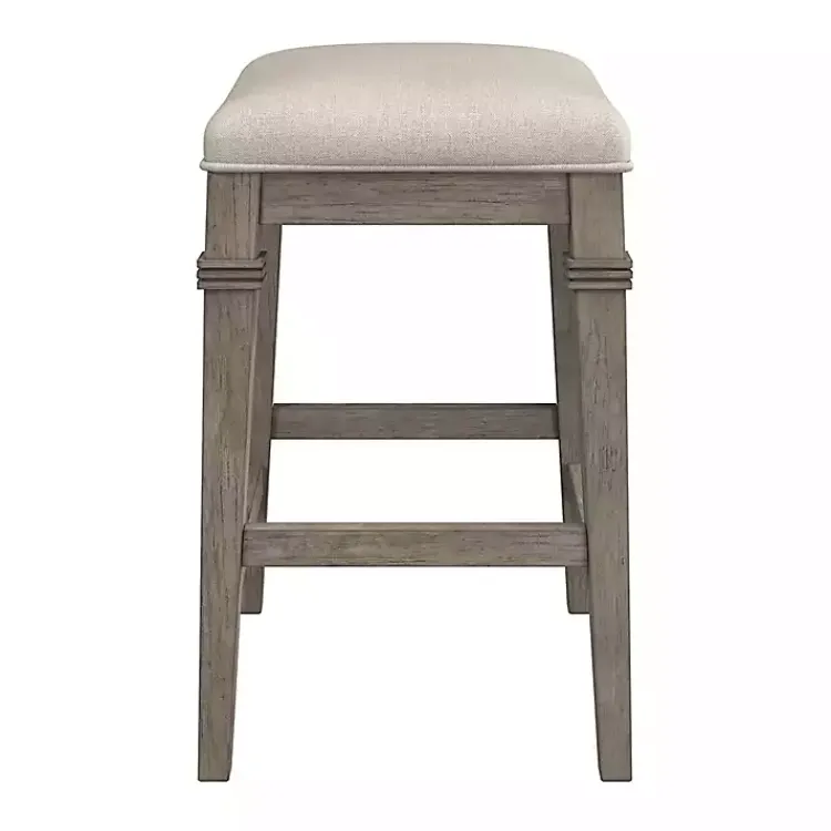 Bar Stools & Counter Height Stools-Kirklands Home Distressed Gray and Beige Counter Stool