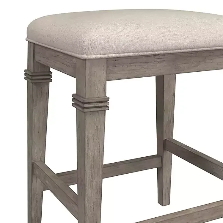 Bar Stools & Counter Height Stools-Kirklands Home Distressed Gray and Beige Counter Stool