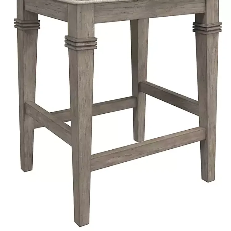 Bar Stools & Counter Height Stools-Kirklands Home Distressed Gray and Beige Counter Stool
